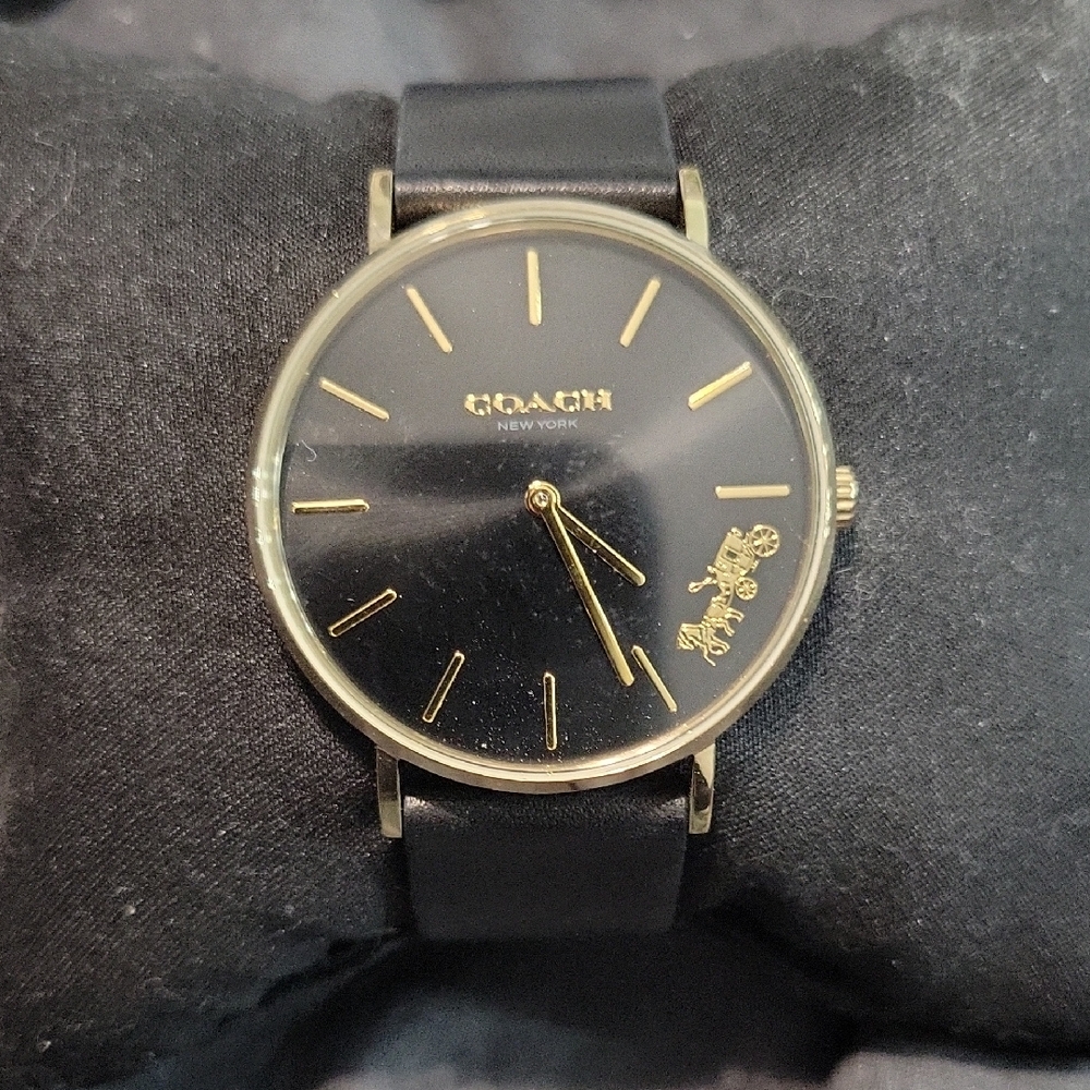 Coach Elegant Black and Gold Watch